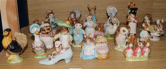 A collection of twenty three assorted Beswick Beatrix Potter figures and a Brambley Hedge figure